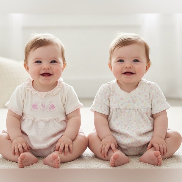 healthtex Other - Vintage Baby Girl Romper Bundle 3M Carter’s Health-Tex Short Sleeve 2 Pack